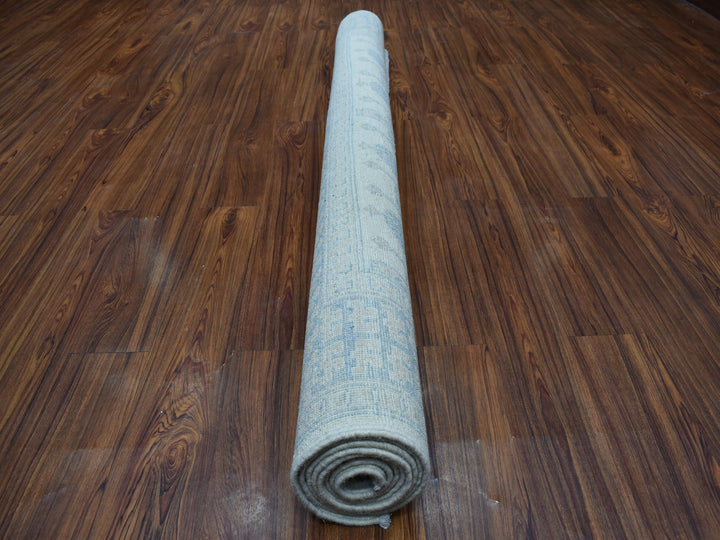 5'10" x 9'1" New Hand Knotted Ivory Wool Rectangle Oriental Rug - MOA10254291