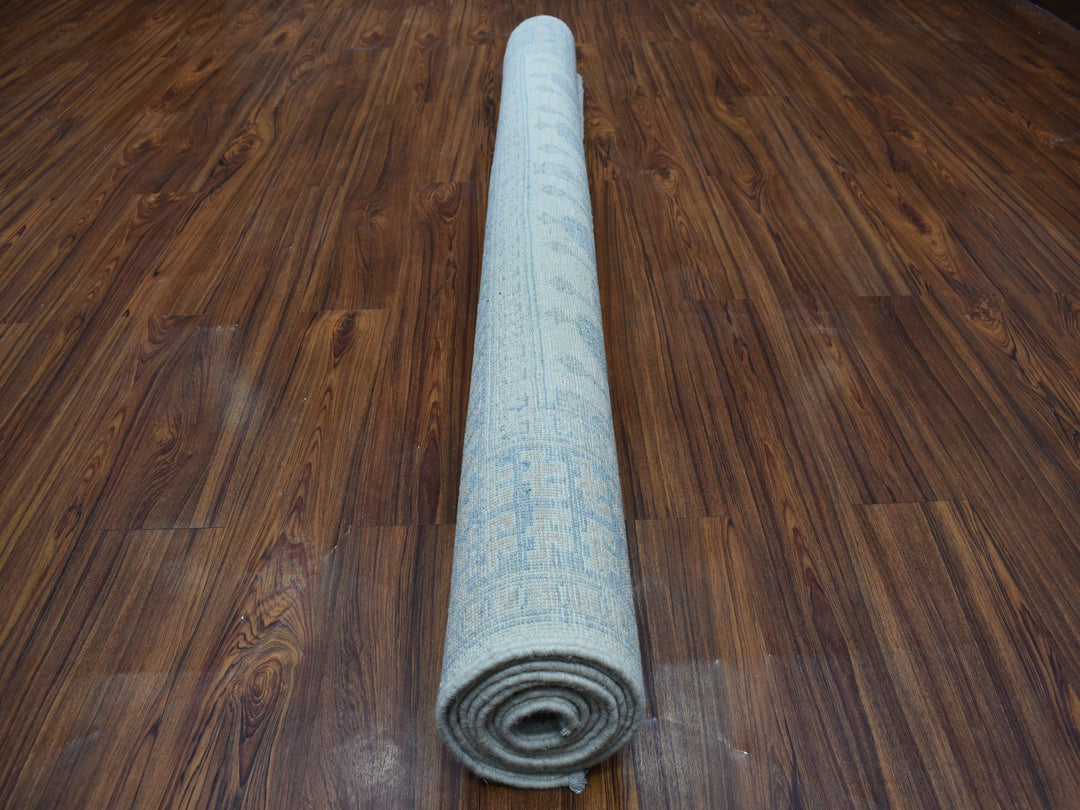 5'10" x 9'1" New Hand Knotted Ivory Wool Rectangle Oriental Rug - MOA10254291