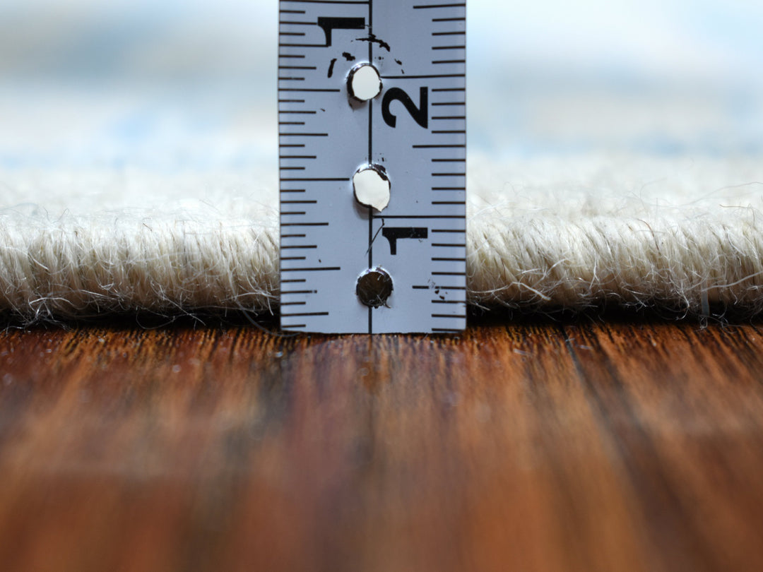 5'10" x 9'1" New Hand Knotted Ivory Wool Rectangle Oriental Rug - MOA10254291