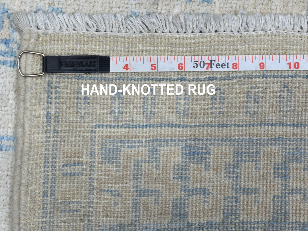 5'10" x 9'1" New Hand Knotted Ivory Wool Rectangle Oriental Rug - MOA10254291