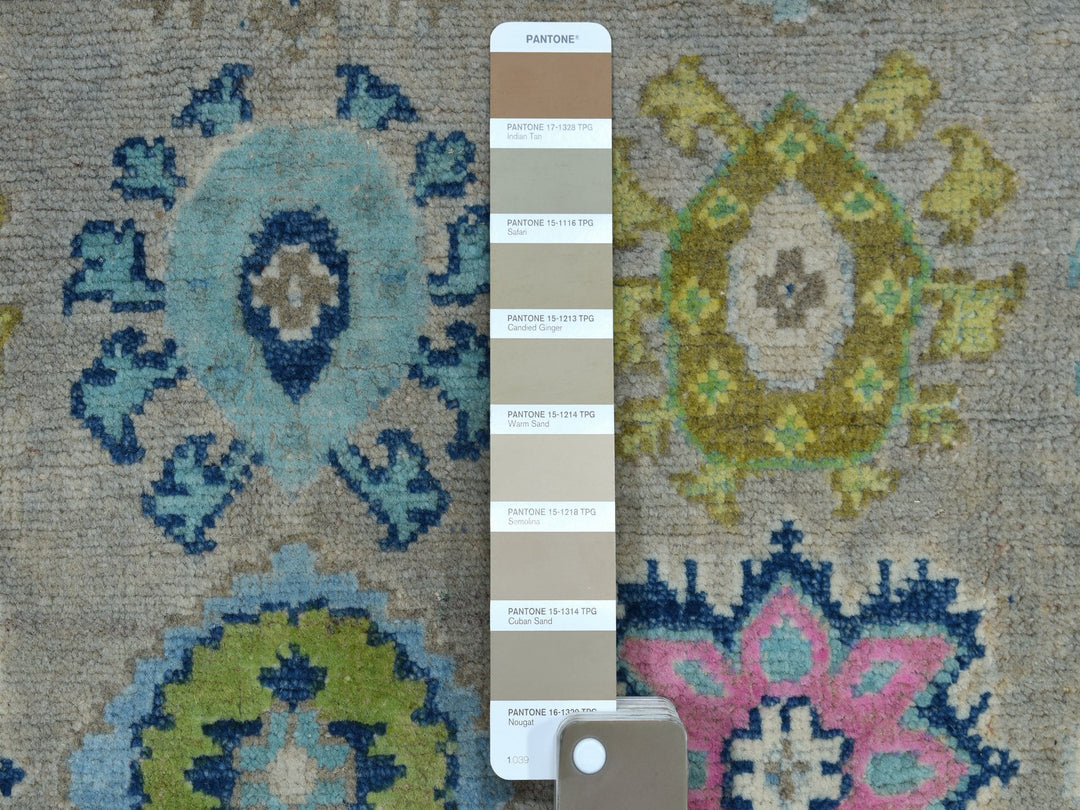 5'0" x 6'4" New Hand Knotted Grey Wool Rectangle Oriental Rug - MOA10254323