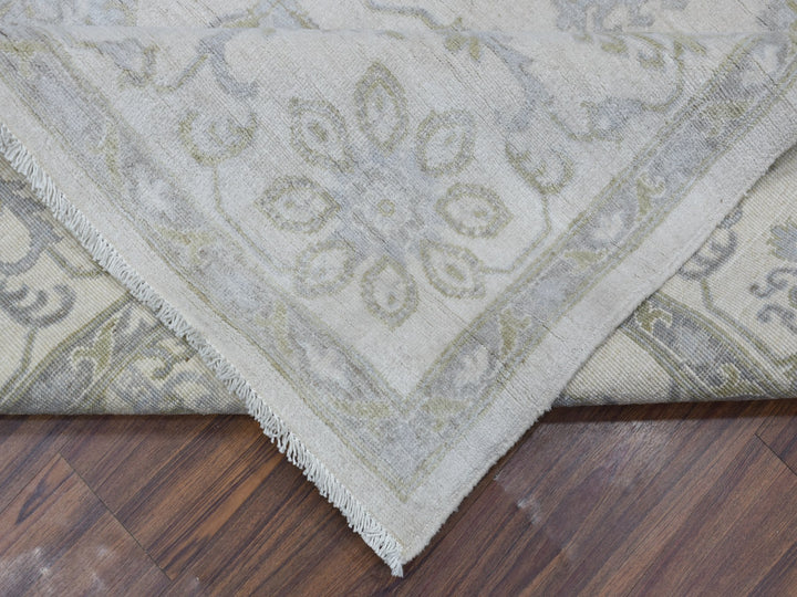 8'5" x 9'7" New Hand Knotted Ivory Wool Rectangle Oriental Rug - MOA10254389