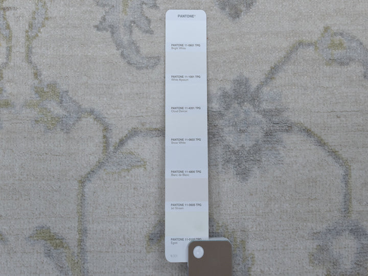 8'5" x 9'7" New Hand Knotted Ivory Wool Rectangle Oriental Rug - MOA10254389