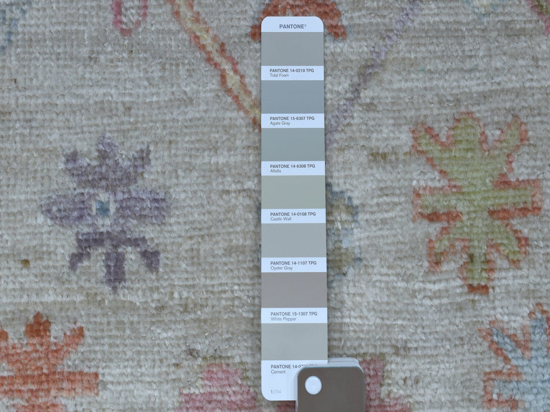 2'10" x 13'6" New Hand Knotted Grey Wool Runner Oriental Rug - MOA10254429