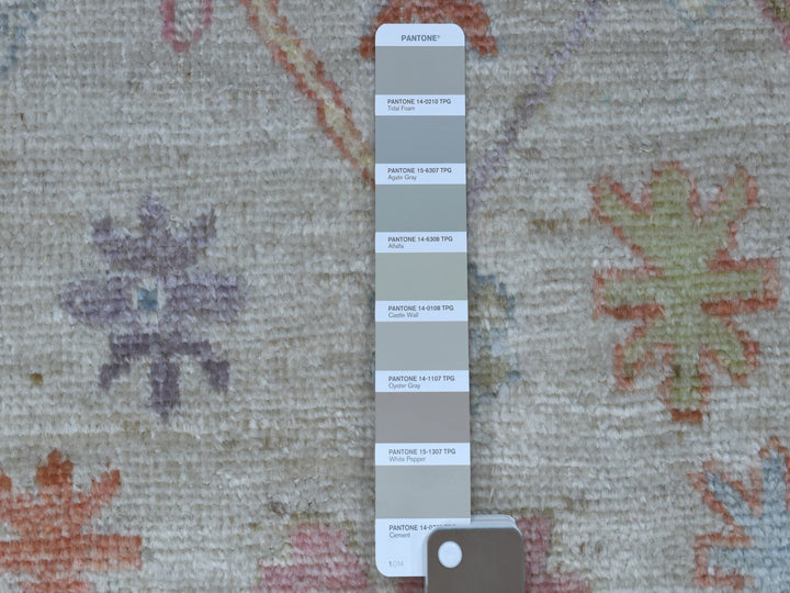 2'10" x 13'6" New Hand Knotted Grey Wool Runner Oriental Rug - MOA10254429