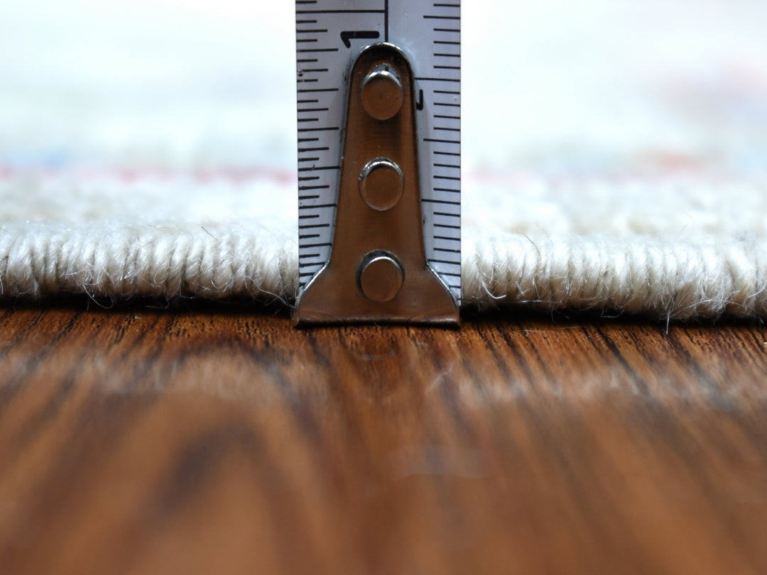 2'10" x 13'6" New Hand Knotted Grey Wool Runner Oriental Rug - MOA10254429