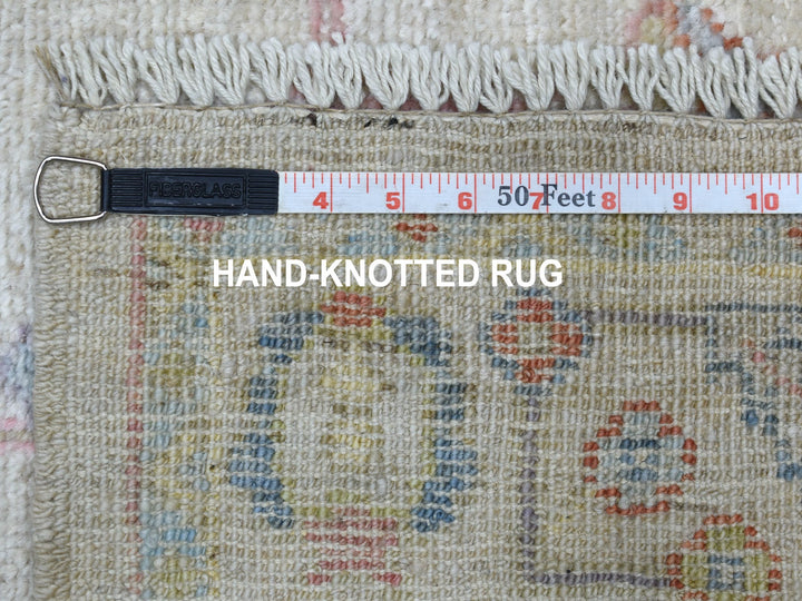 2'10" x 13'6" New Hand Knotted Grey Wool Runner Oriental Rug - MOA10254429