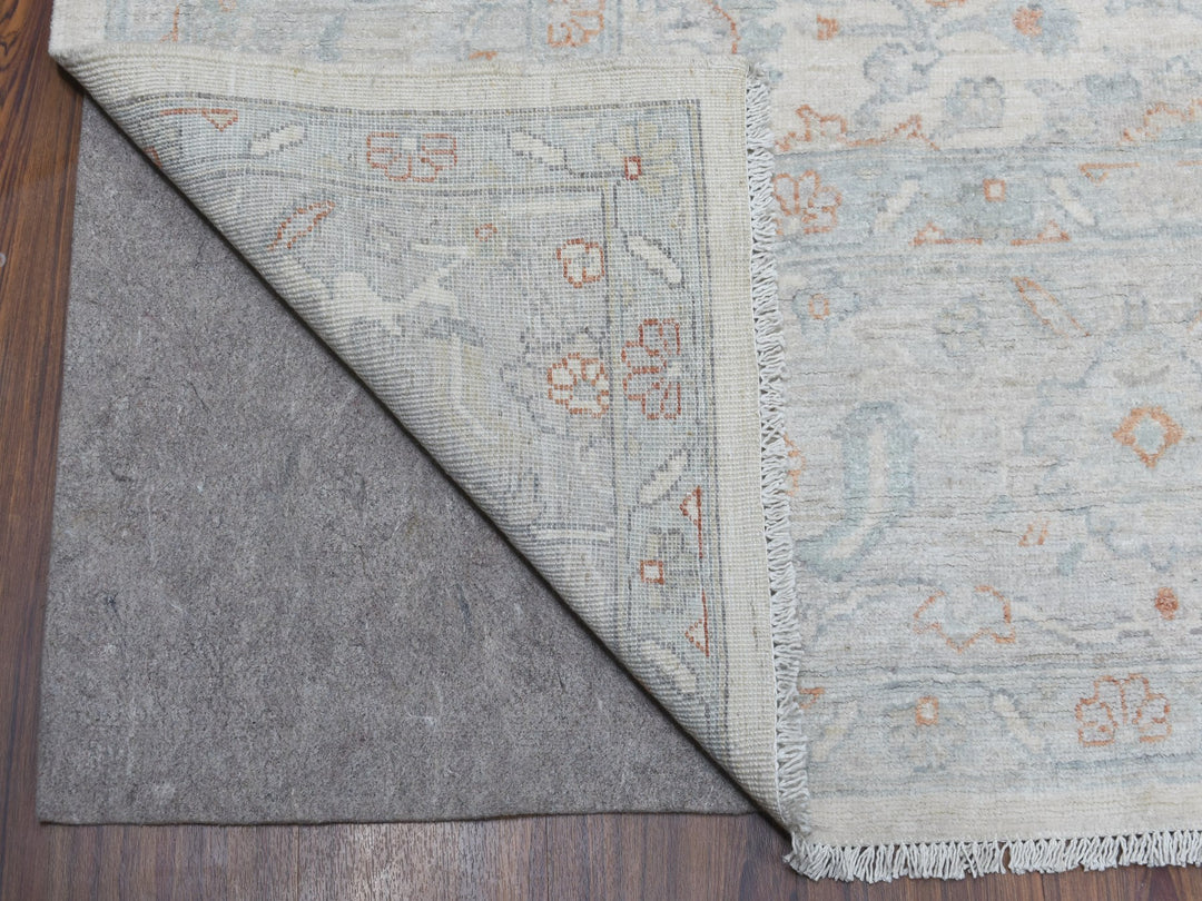 8'0" x 9'9" New Hand Knotted Ivory Wool Rectangle Oriental Rug - MOA10254953