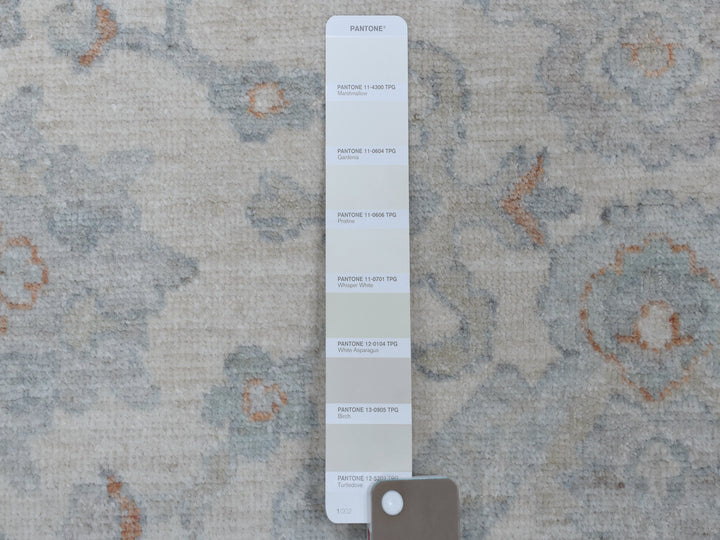 8'0" x 9'9" New Hand Knotted Ivory Wool Rectangle Oriental Rug - MOA10254953