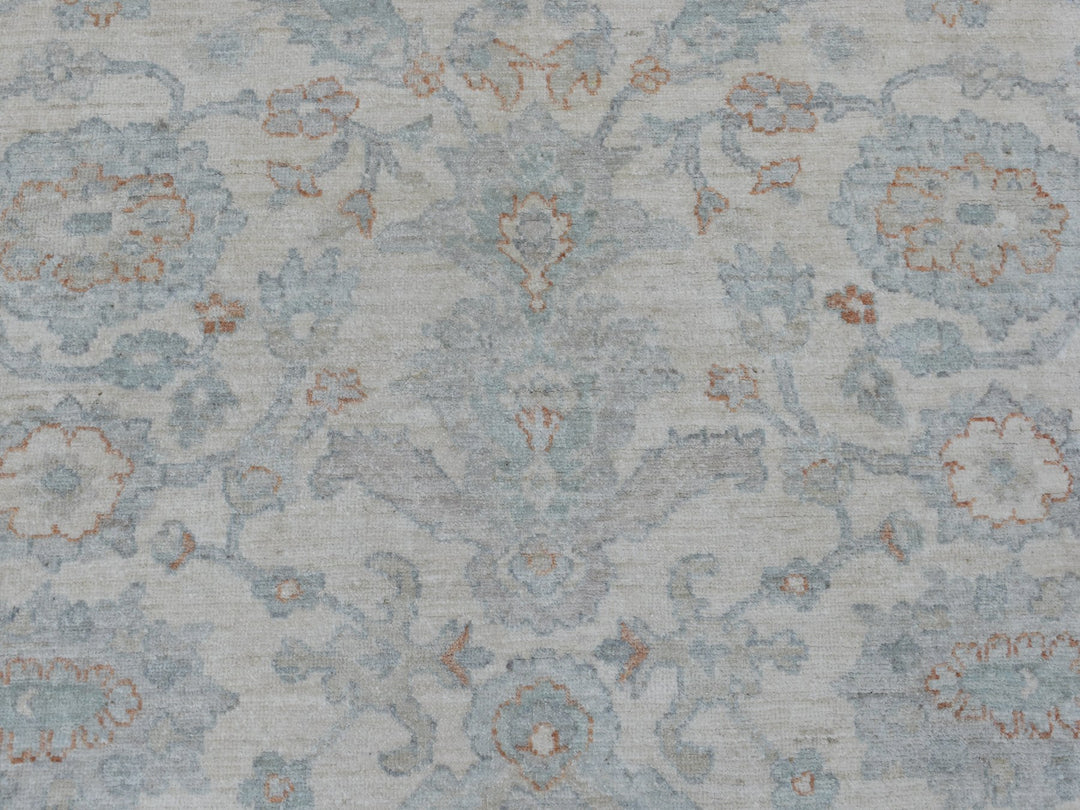 8'0" x 9'9" New Hand Knotted Ivory Wool Rectangle Oriental Rug - MOA10254953