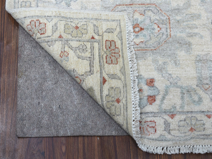 2'7" x 9'7" New Hand Knotted Ivory Wool Runner Oriental Rug - MOA10255026