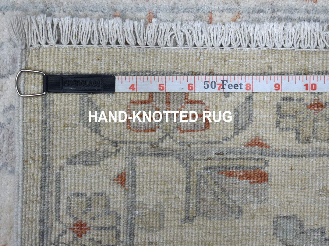 2'7" x 9'7" New Hand Knotted Ivory Wool Runner Oriental Rug - MOA10255026