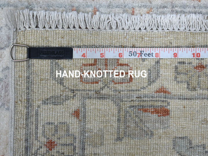 2'7" x 9'7" New Hand Knotted Ivory Wool Runner Oriental Rug - MOA10255026
