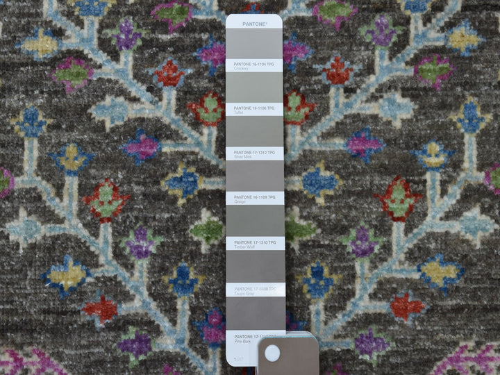 6'0" x 8'10" New Hand Knotted Grey Wool Rectangle Oriental Rug - MOA10255105