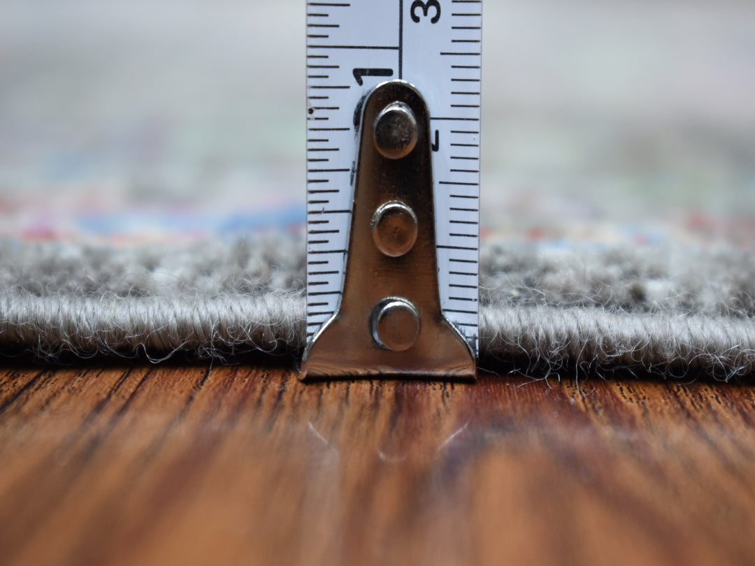 6'0" x 8'10" New Hand Knotted Grey Wool Rectangle Oriental Rug - MOA10255105