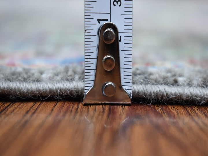 6'0" x 8'10" New Hand Knotted Grey Wool Rectangle Oriental Rug - MOA10255105