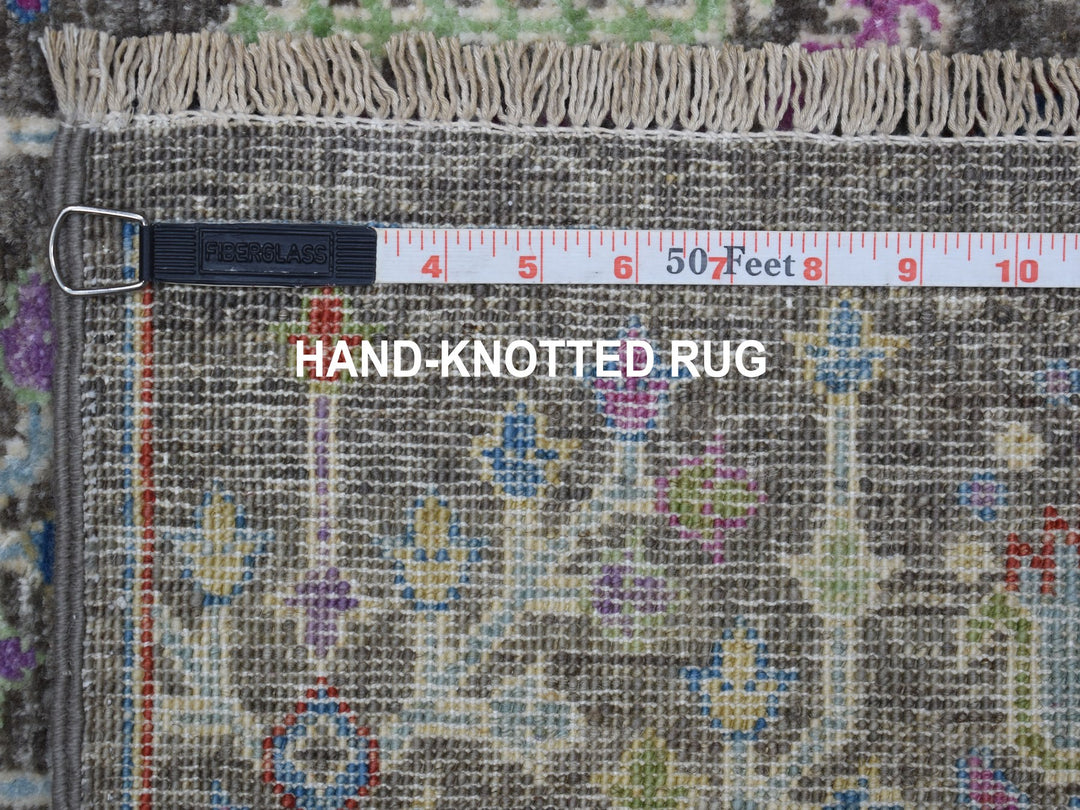 6'0" x 8'10" New Hand Knotted Grey Wool Rectangle Oriental Rug - MOA10255105