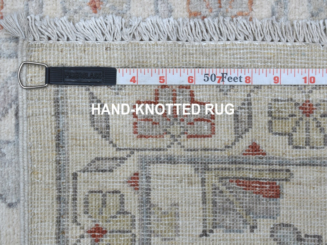 2'6" x 9'10" New Hand Knotted Ivory Wool Runner Oriental Rug - MOA10255147