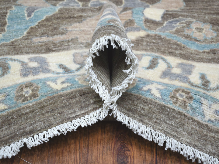 11'9" x 14'5" New Hand Knotted Brown Wool Rectangle Oriental Rug - MOA10255606