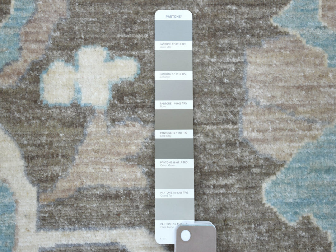 11'9" x 14'5" New Hand Knotted Brown Wool Rectangle Oriental Rug - MOA10255606