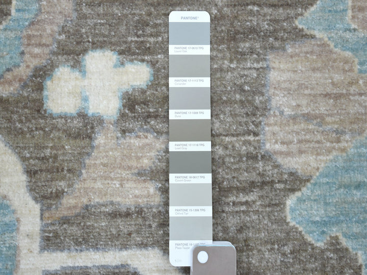 11'9" x 14'5" New Hand Knotted Brown Wool Rectangle Oriental Rug - MOA10255606