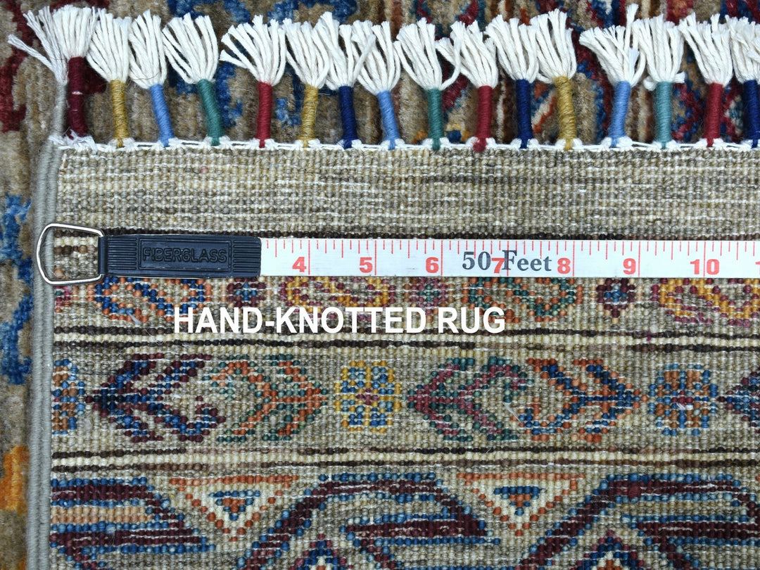 3'0" x 7'7" New Hand Knotted Grey Wool Runner Oriental Rug - MOA10256808