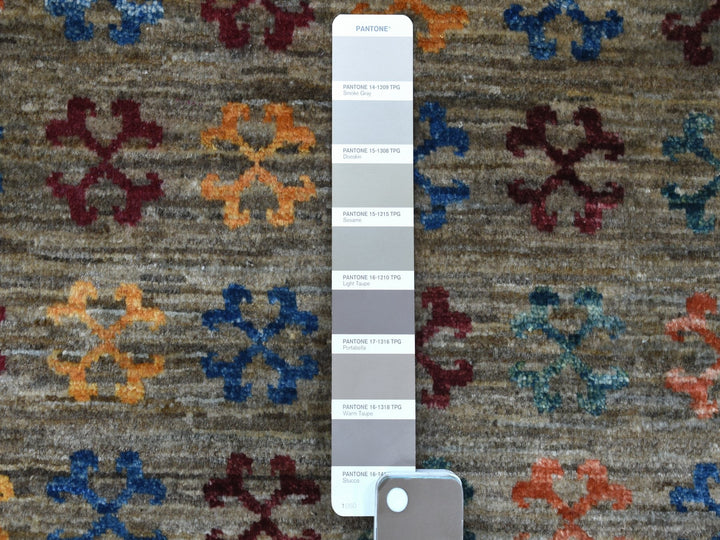 2'10" x 7'7" New Hand Knotted Grey Wool Runner Oriental Rug - MOA10256828