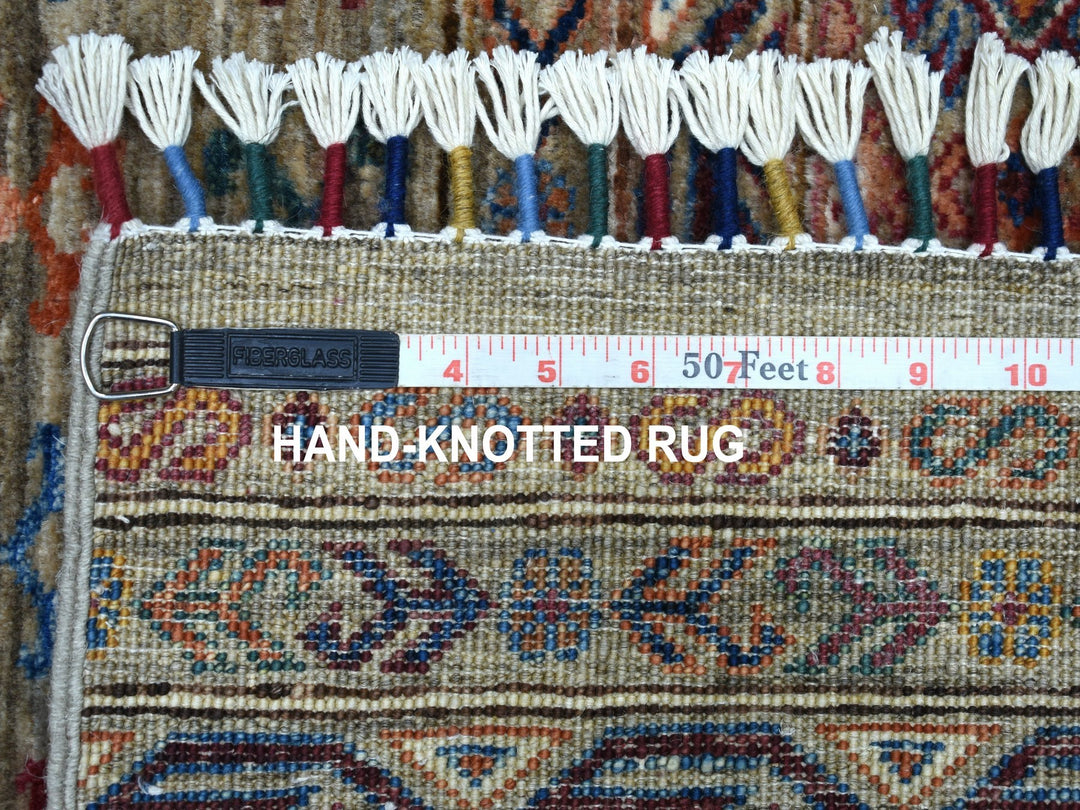 2'10" x 7'7" New Hand Knotted Grey Wool Runner Oriental Rug - MOA10256828