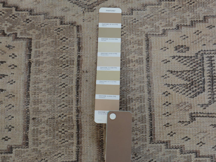 4'9" x 7'4" New Hand Knotted Brown Worn Wool Rectangle Oriental Rug - MOA10257116