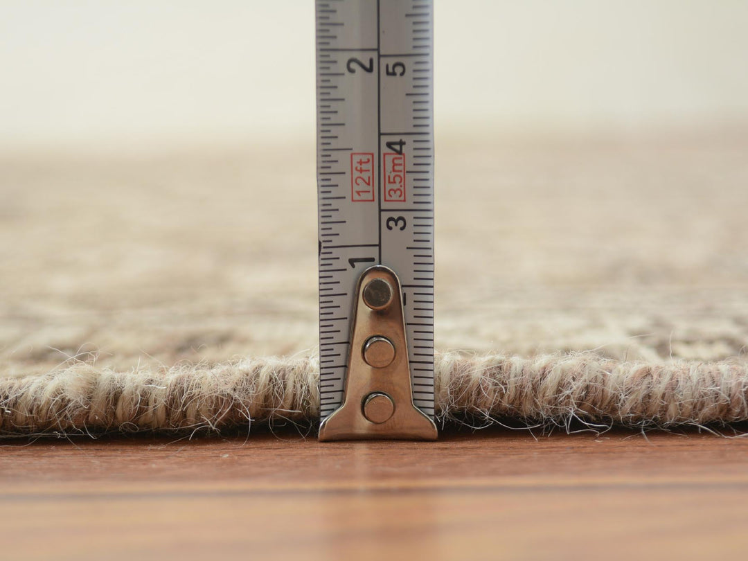 4'9" x 7'4" New Hand Knotted Brown Worn Wool Rectangle Oriental Rug - MOA10257116