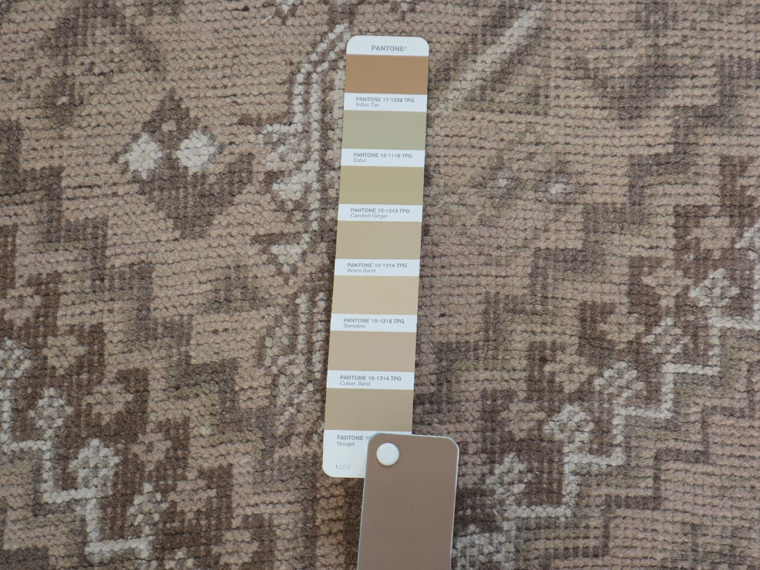 4'9" x 8'6" New Hand Knotted Brown Worn Wool Rectangle Oriental Rug - MOA10257225