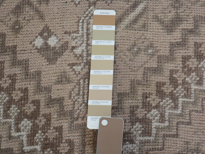 4'9" x 8'6" New Hand Knotted Brown Worn Wool Rectangle Oriental Rug - MOA10257225