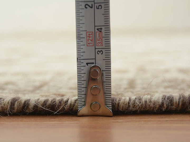 5'0" x 7'9" New Hand Knotted Beige Worn Wool Rectangle Oriental Rug - MOA10257236