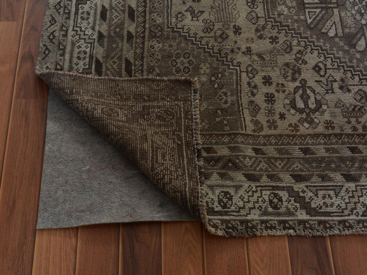 5'8" x 8'0" New Hand Knotted Beige Worn Wool Rectangle Oriental Rug - MOA10257242