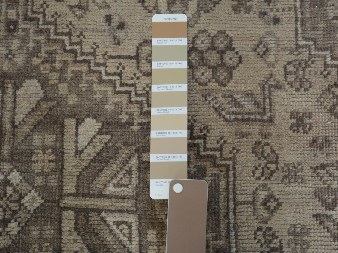 5'8" x 8'0" New Hand Knotted Beige Worn Wool Rectangle Oriental Rug - MOA10257242