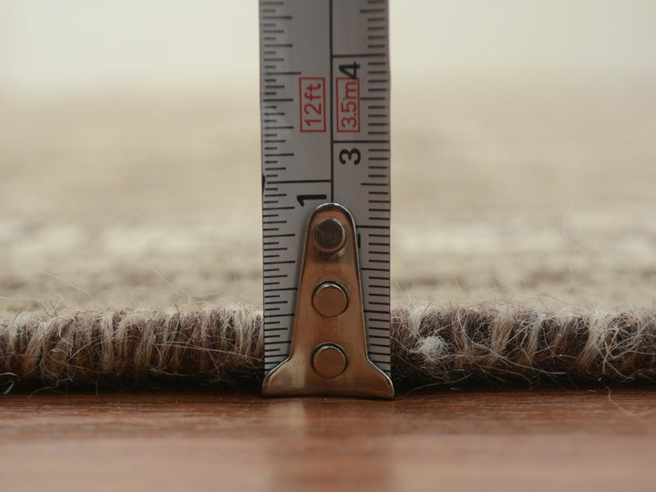 5'8" x 8'0" New Hand Knotted Beige Worn Wool Rectangle Oriental Rug - MOA10257242