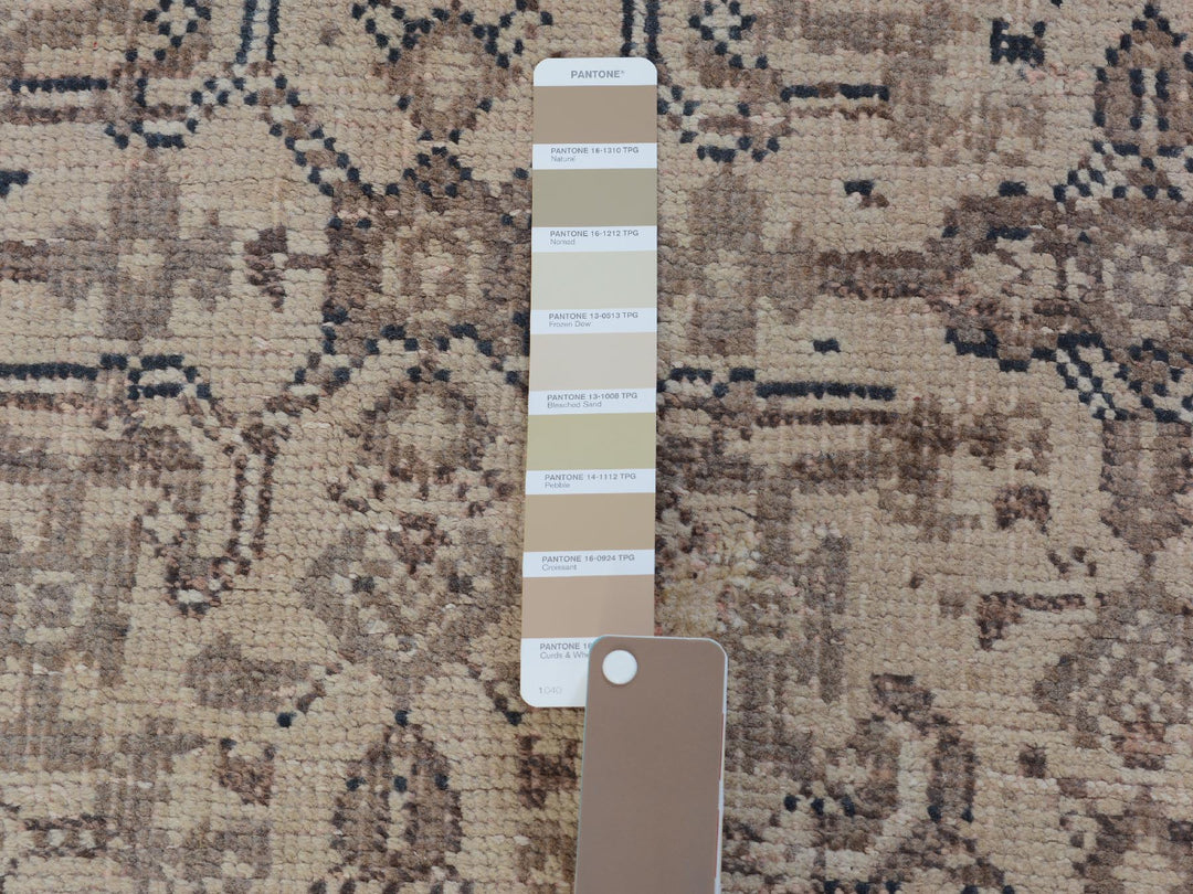 5'6" x 8'2" New Hand Knotted Brown Worn Wool Rectangle Oriental Rug - MOA10257245