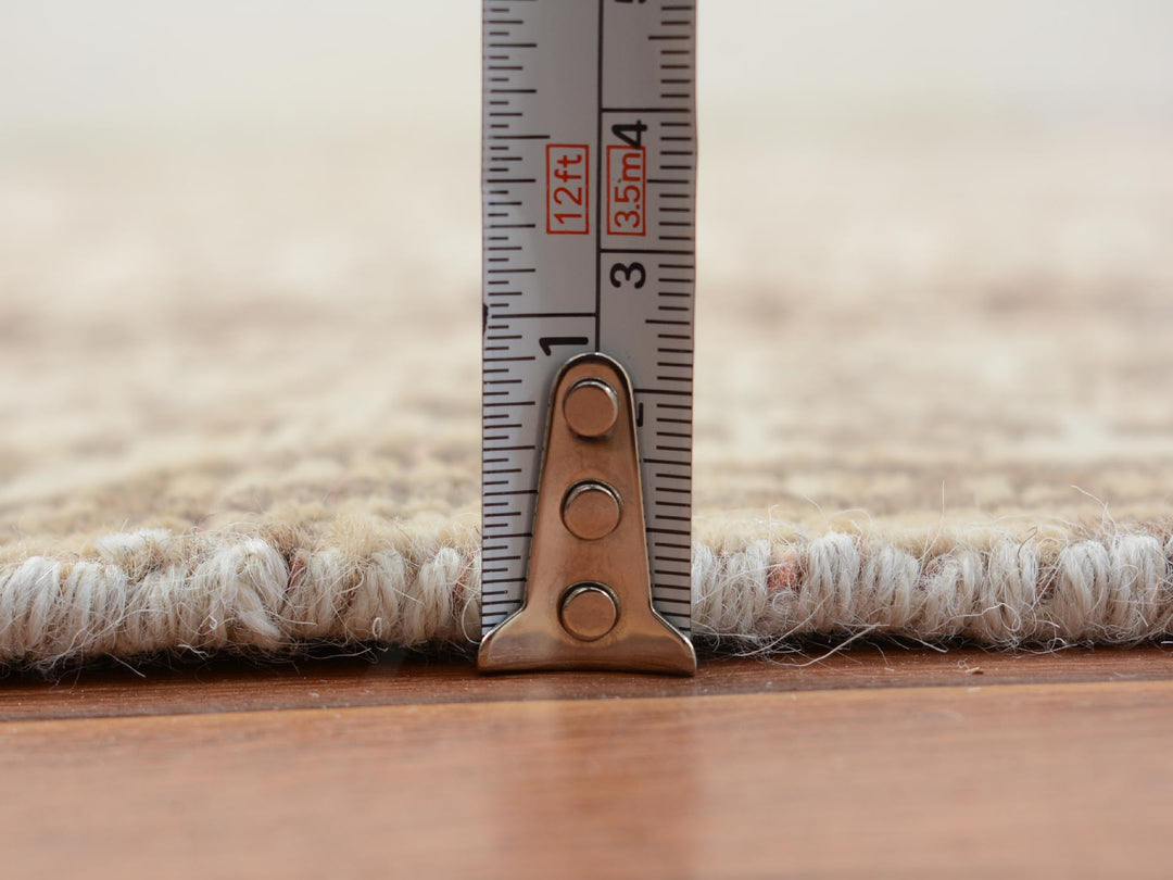 5'6" x 8'2" New Hand Knotted Brown Worn Wool Rectangle Oriental Rug - MOA10257245