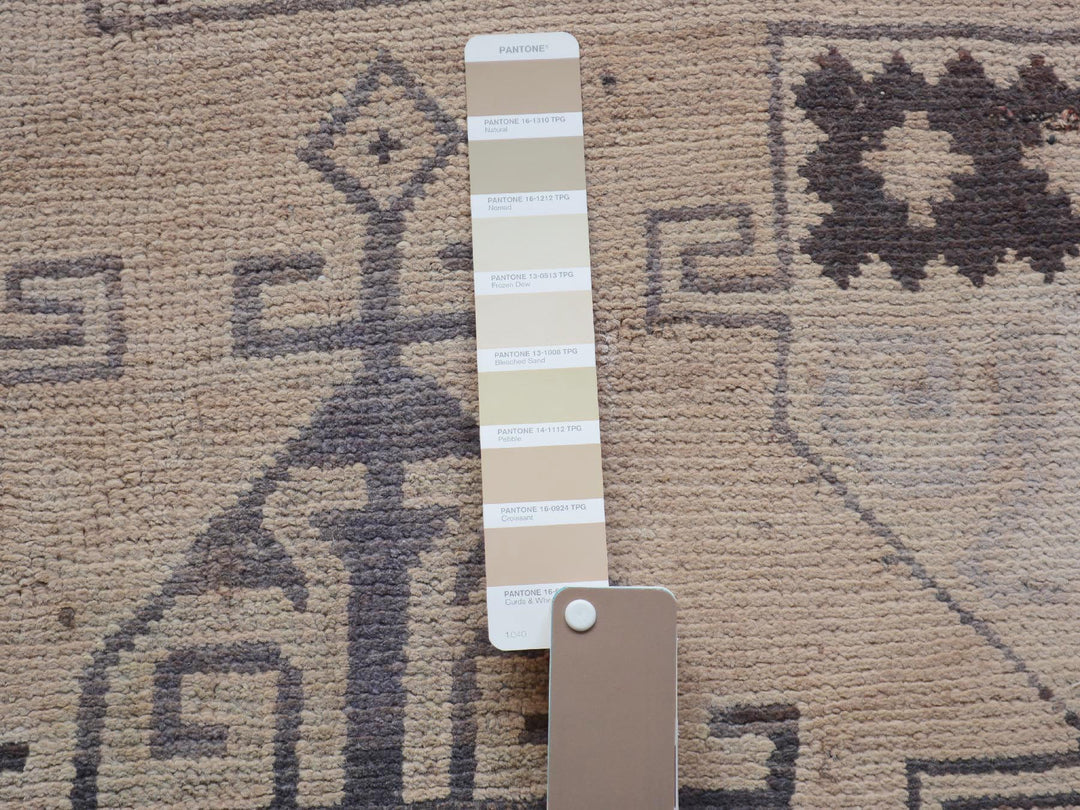 4'9" x 9'0" New Hand Knotted Grey Worn Wool Rectangle Oriental Rug - MOA10257279