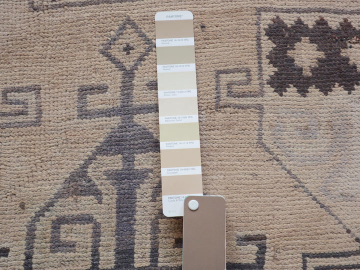 4'9" x 9'0" New Hand Knotted Grey Worn Wool Rectangle Oriental Rug - MOA10257279