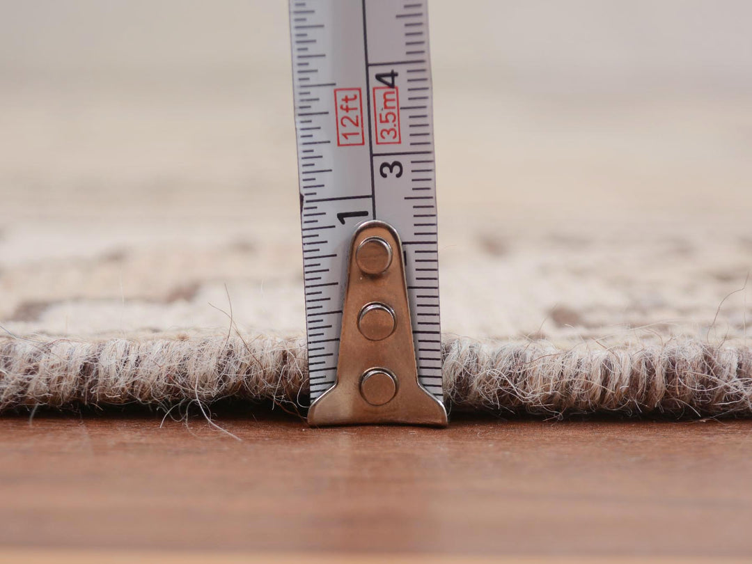 4'9" x 9'0" New Hand Knotted Grey Worn Wool Rectangle Oriental Rug - MOA10257279