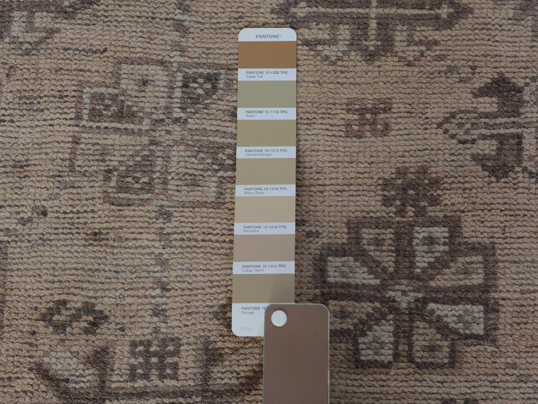 5'4" x 8'1" New Hand Knotted Beige Worn Wool Rectangle Oriental Rug - MOA10257281