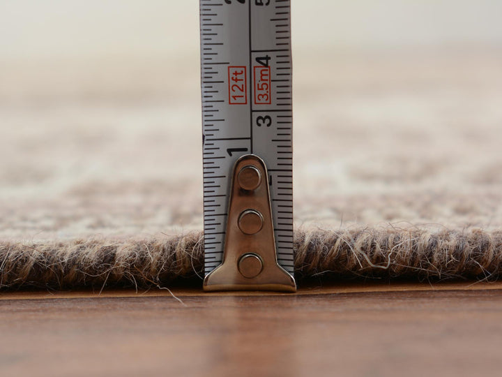 5'4" x 8'1" New Hand Knotted Beige Worn Wool Rectangle Oriental Rug - MOA10257281