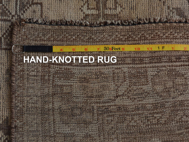 5'4" x 8'1" New Hand Knotted Beige Worn Wool Rectangle Oriental Rug - MOA10257281