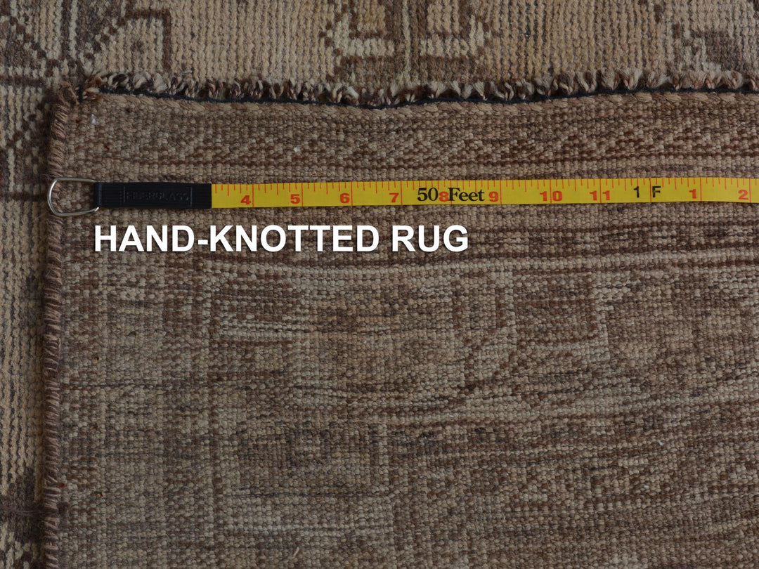 5'4" x 8'1" New Hand Knotted Beige Worn Wool Rectangle Oriental Rug - MOA10257281