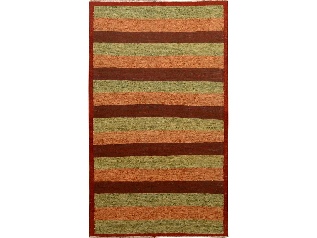 4'9" x 8'0" New Hand Woven Red Wool Rectangle Oriental Rug - MOA10257500