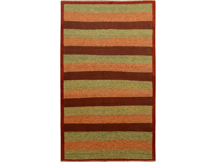 4'9" x 8'0" New Hand Woven Red Wool Rectangle Oriental Rug - MOA10257500