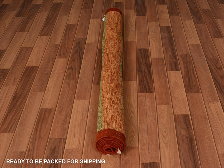 4'9" x 8'0" New Hand Woven Red Wool Rectangle Oriental Rug - MOA10257500