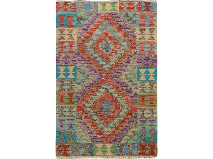 2'7" x 4'1" New Hand Woven Brown Wool Rectangle Oriental Rug - MOA10257510