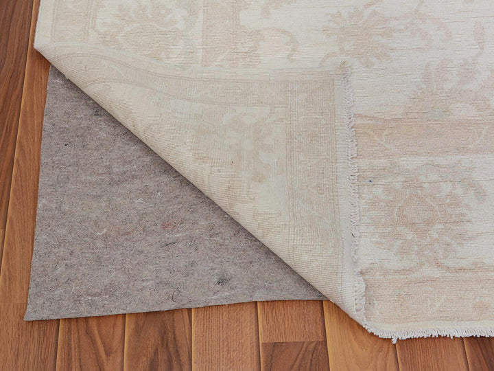 8'0" x 9'6" New Hand Knotted Ivory Wool Rectangle Oriental Rug - MOA10257538